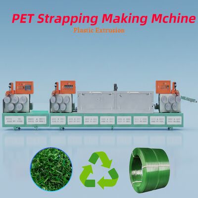 Single Screw PET Strap Production Line with 38CrMoALA Screw Material, 250-500 KG/H Capacity, and Customizable Embossing Patterns